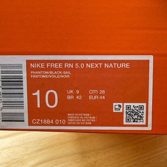 Mens Size 10 Nike Free Run 5.0 White Black Running Shoes CZ1884 010 - Picture 9 of 9